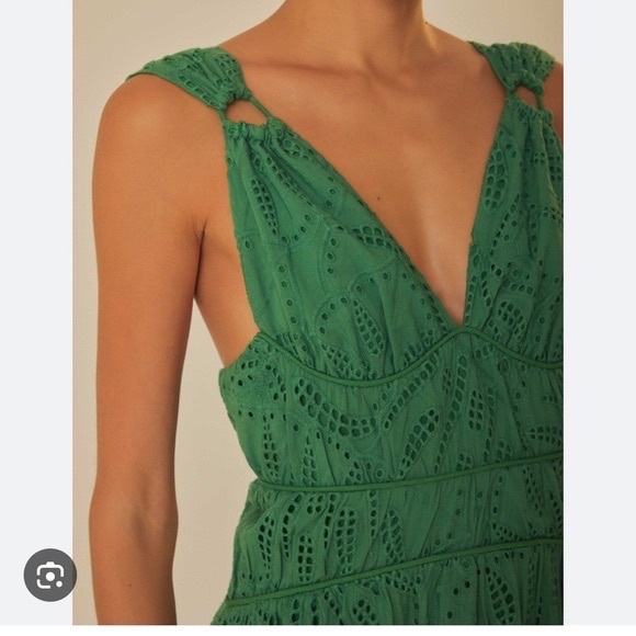 FARM Rio Vibrant Green Eyelet Maxi Dress - Picture 2 of 6